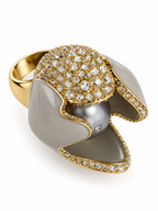 Statement Vintage Swarovski Sculptural Crystal Pearl Ring