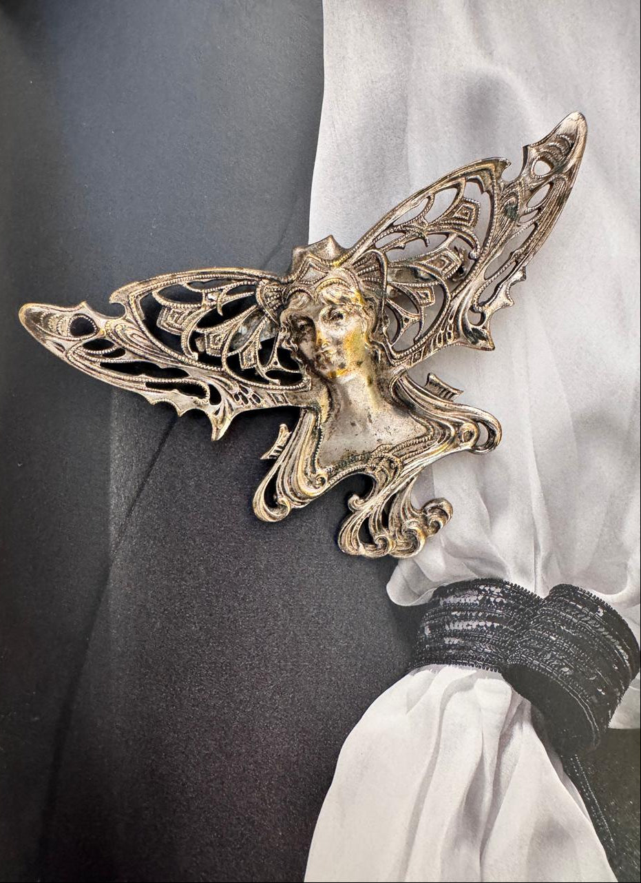 Vintage Art Nouveau Fairy Wing Brooch