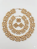 Vintage Gold Tone Rope Link Jewelry Set