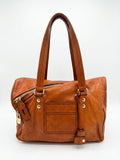 Vintage D&G Dolce & Gabbana Tan Leather Padlock Satchel