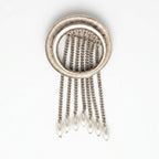 Vintage Modernist Pearl Tassel Circle Brooch