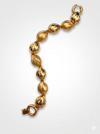 Vintage Sculptural Gold Bead Link Bracelet