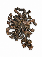 Vintage Bohemian Garnet Crystal Floral Brooch