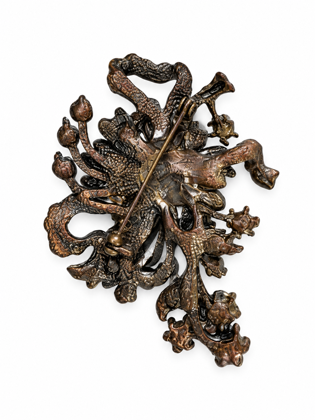 Vintage Bohemian Garnet Crystal Floral Brooch