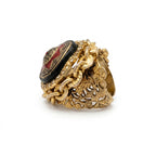 Vintage Byzantine Revival Gold Plated Statement Ring
