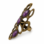 Vintage Gold Plated Purple Resin Sculptural Ring