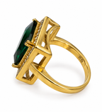 Vintage Christian Dior Emerald Crystal Cocktail Ring