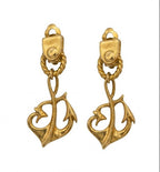Vintage Nautical Anchor Drop Earrings