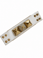 Vintage Juicy Couture Crystal Pyramid Leather Bracelet