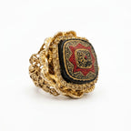 Vintage Byzantine Revival Gold Plated Statement Ring