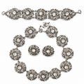 Vintage Rhinestone Statement Floral Parure Set