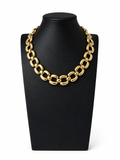 Vintage Gold Tone Link Statement Necklace