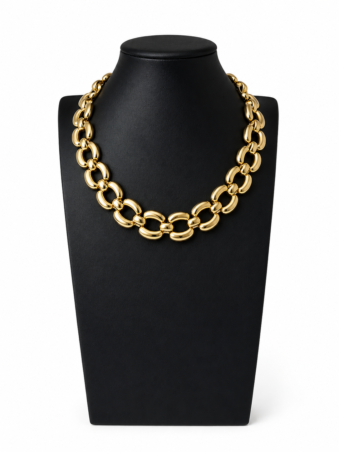 Vintage Gold Tone Link Statement Necklace