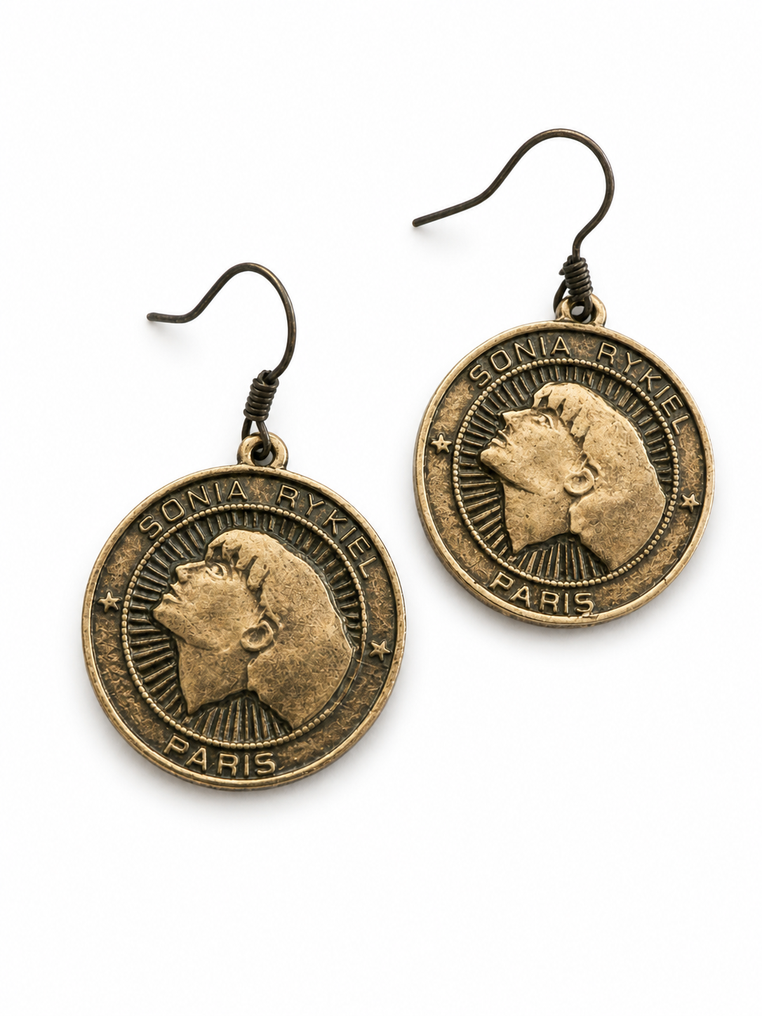 Vintage Sonia Rykiel Paris Medallion Drop Earrings