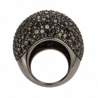 Vintage Noir Black Pavé Dome Cocktail Ring