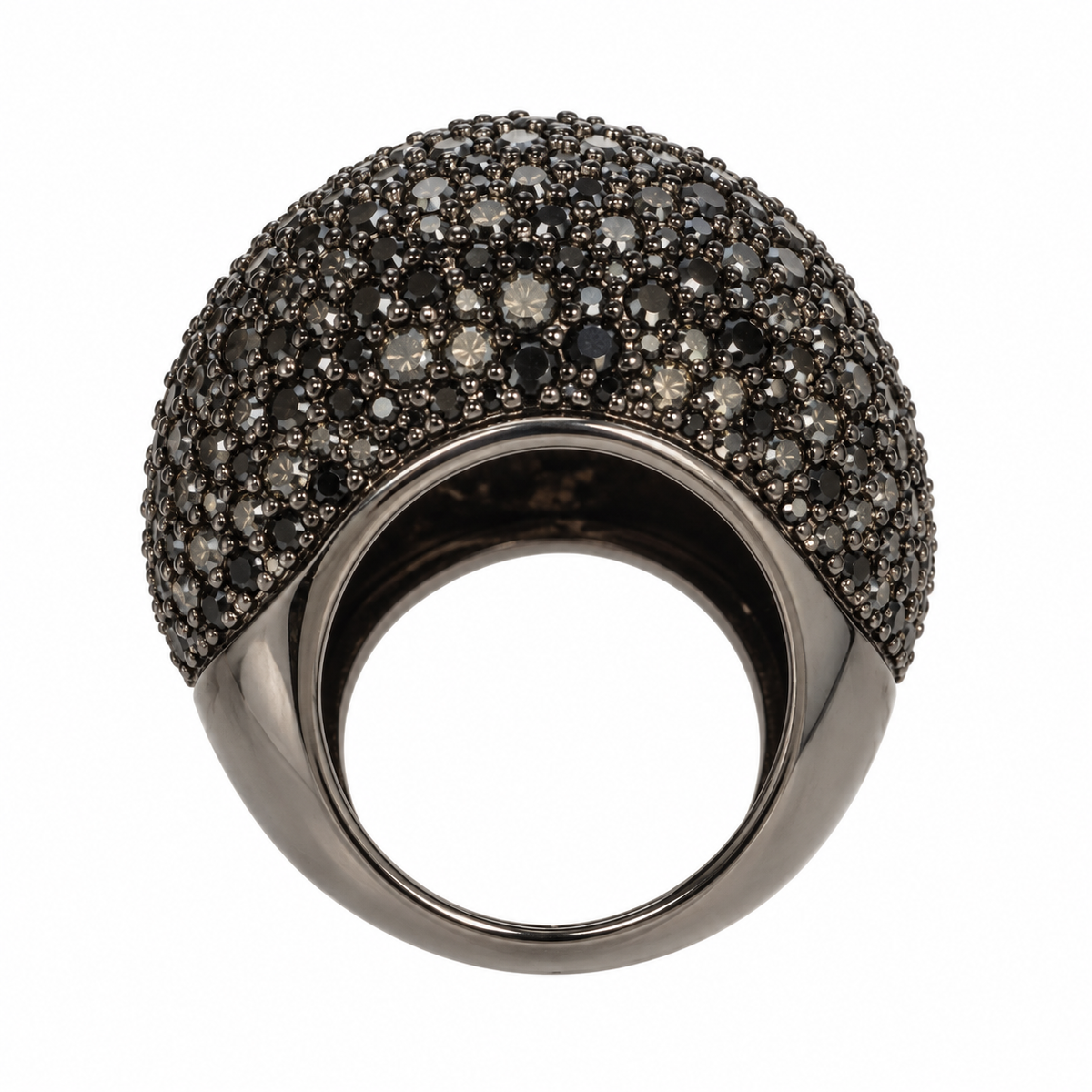 Vintage Noir Black Pavé Dome Cocktail Ring