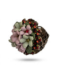 Vintage Signed Floral Porcelain Statement Ring