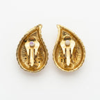 Vintage Crystal Teardrop Statement Clip On Earrings