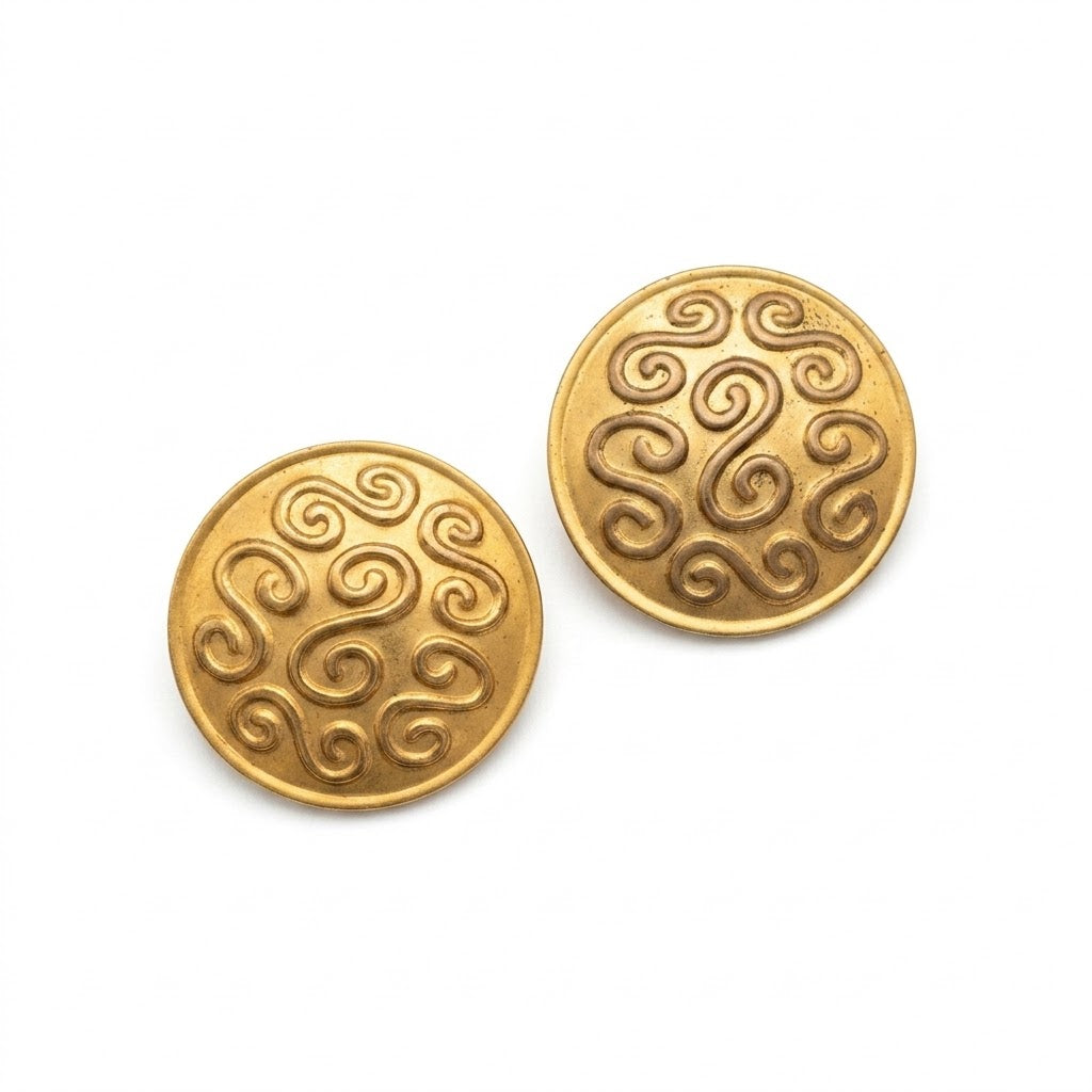 Vintage Gold Tone Medallion Set