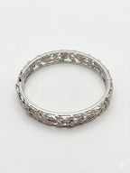Y2K Stainless Steel Floral Filigree Bangle