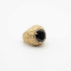 Vintage Gold Plated Dark Purple Stone Cocktail Ring