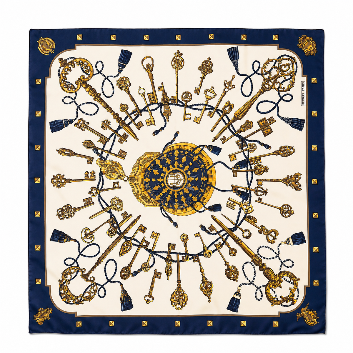 Vintage Hermès “Les Clés” Carré 90 Silk Scarf