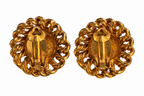 Chanel Vintage Concave Dome Chain Clip-On Earrings