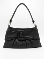 Ollie & Nic Black Leather Bow Shoulder Bag