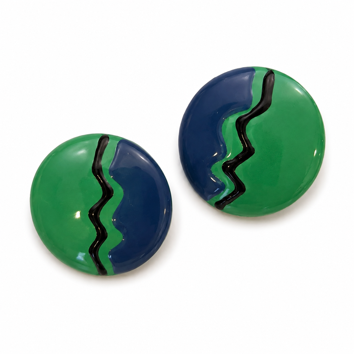 Vintage Retro Color Block Statement Earrings