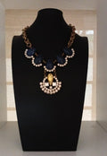 Vintage Crystal and Blue Stone Necklace