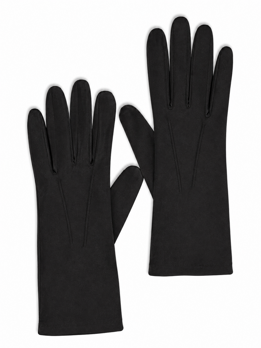 Vintage 1960'S Dents Black Satin Evening Gloves