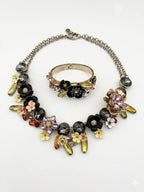 Banana Republic Floral Statement Necklace & Bracelet Set