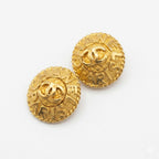 Vintage Chanel 1980s Paris Logo Clip-On Earrings