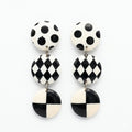 Vintage 1970s Retro Geometric Statement Earrings