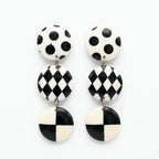 Vintage 1970s Retro Geometric Statement Earrings