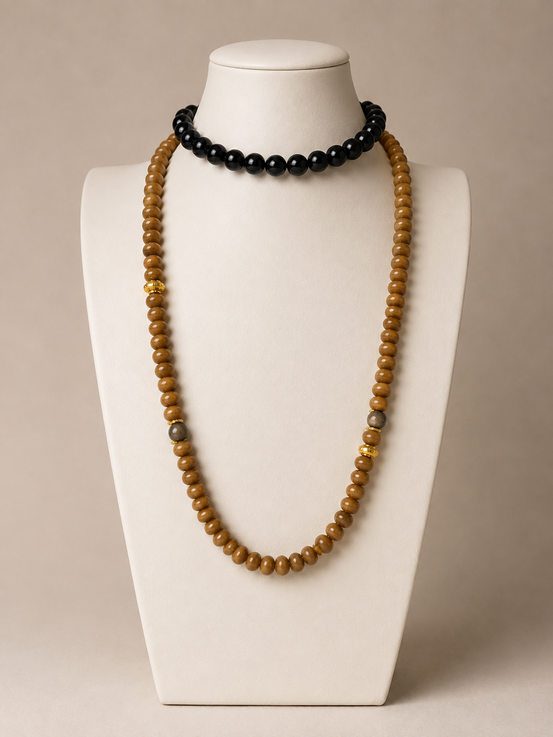 Vintage Two Tone Beaded Long Necklace