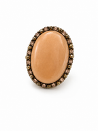 Vintage Peach Cabochon Statement Ring