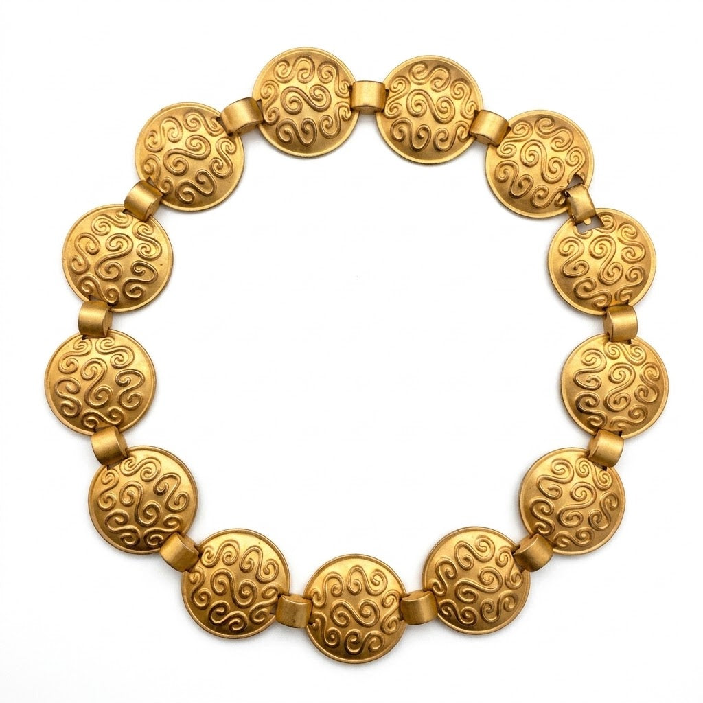 Vintage Gold Tone Medallion Set