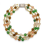 Vintage Triple Strand Glass Bead Necklace