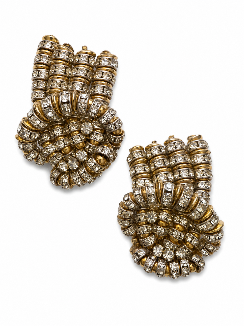 Vintage Retro Rhinestone  Statement Earrings