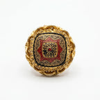 Vintage Byzantine Revival Gold Plated Statement Ring
