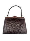 Vintage Crocodile Skin Embossed Handbag
