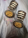 Vintage Equestrian Medallion Drop Earrings