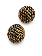 Vintage Textured Dome Clip On Earrings