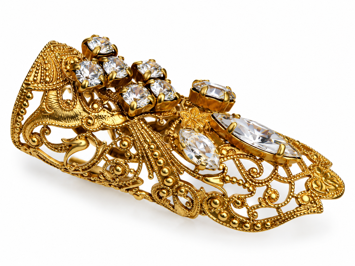 Vintage Baroque Crystal Filigree Ring