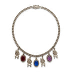 Vintage Medieval Knight Charm Statement Necklace