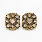 Vintage DeLuigoro Crystal Statement Clip On Earrings