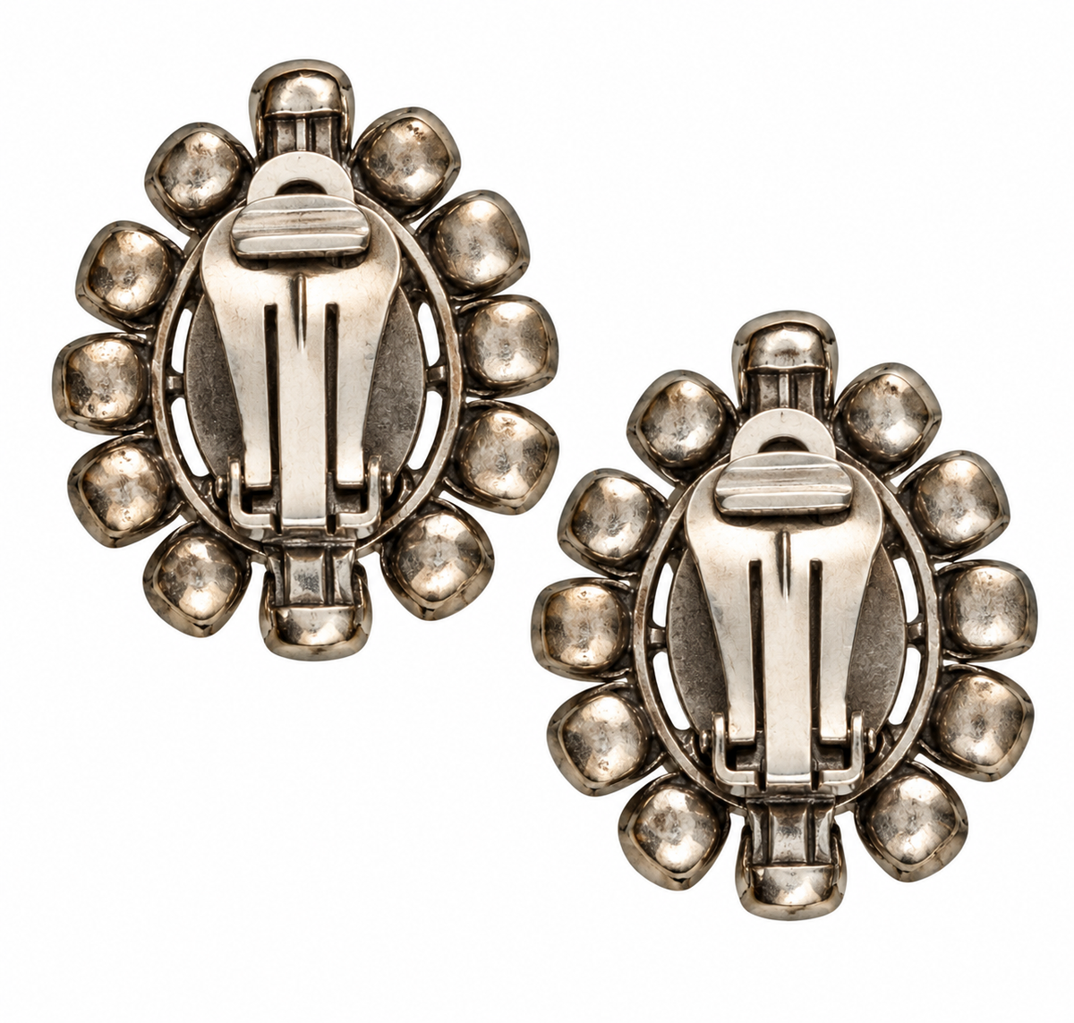 Vintage Crystal Teardrop Cluster Clip-On Earrings