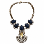 Vintage Crystal and Blue Stone Necklace