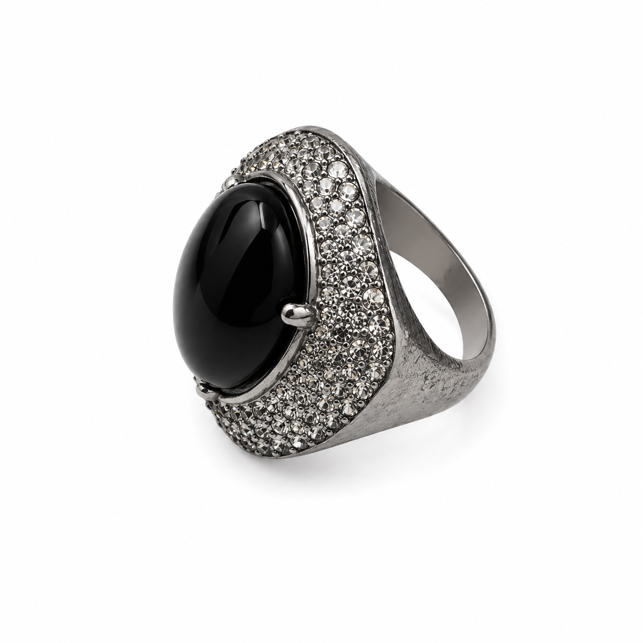 Vintage Retro Glam Black Stone Cocktail Ring
